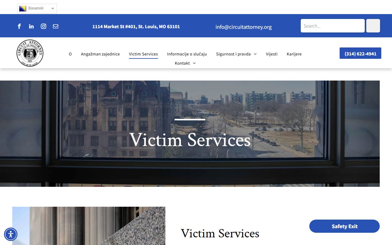 St. Louis City victim services for criminal records and arrest cases