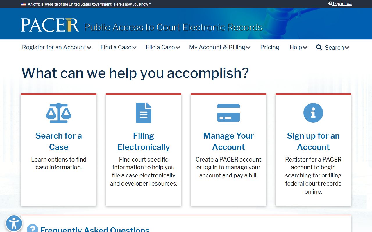 St. Louis City federal court dockets access through PACER portal